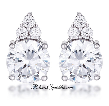 Abigail 9mm Round CZ Stud Earrings | 3ct