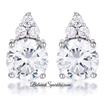 Abigail 9mm Round CZ Stud Earrings | 3ct