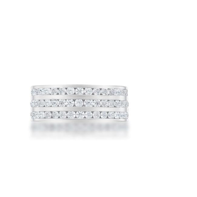 Dreya CZ Stainless Steel Rhodium Eternity Ring | 3ct | Stainless Steel