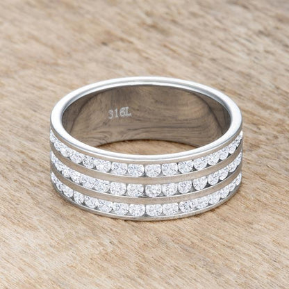 Dreya CZ Stainless Steel Rhodium Eternity Ring | 3ct | Stainless Steel