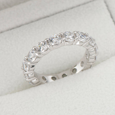 Elana 4mm Round CZ Eternity Ring | 6ct | 925 Sterling Silver