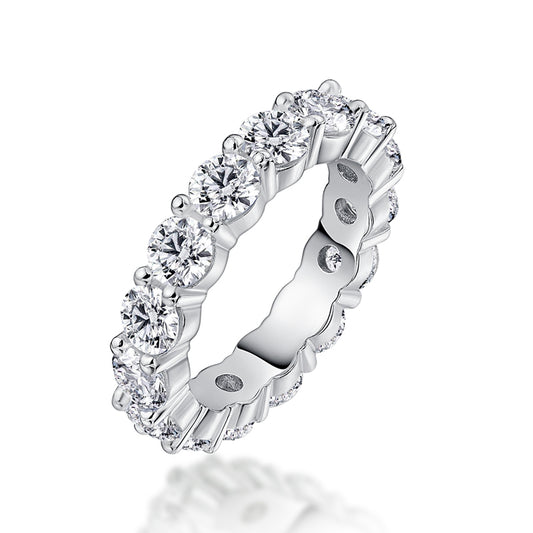 Elana 4mm Round CZ Eternity Ring | 6ct | 925 Sterling Silver