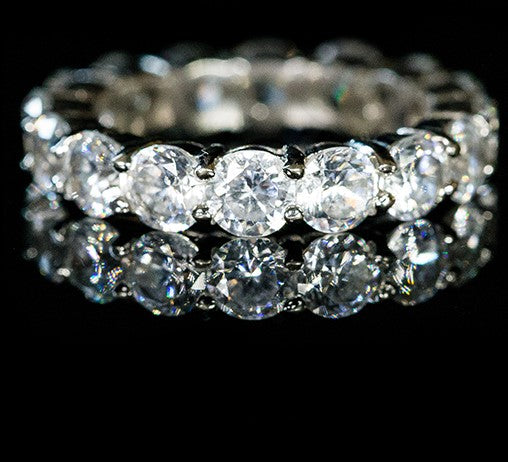 Elana Clear Diamond Eternity Stackable Ring | 6ct | Sterling