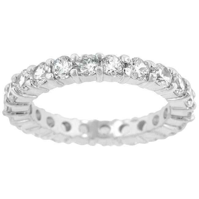 Elizabeth Round CZ Eternity Silver Ring | 4ct | Sterling Silver