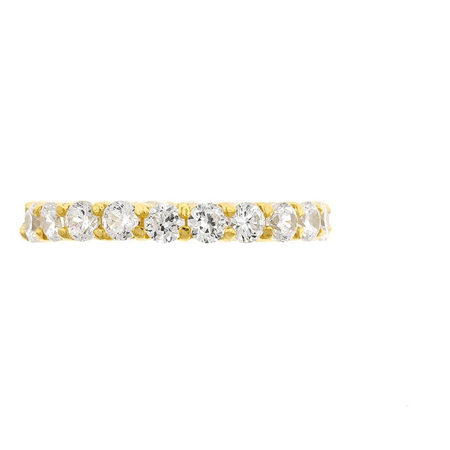 Elizabeth Round CZ Eternity  Gold Ring | 4ct | 18k Gold