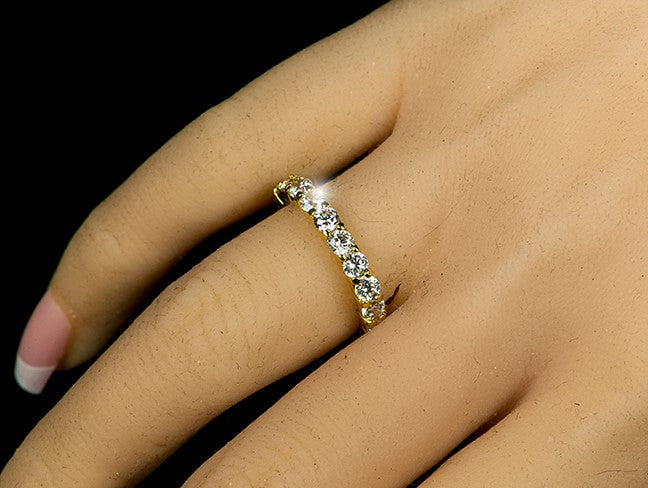 Elizabeth Round CZ Eternity  Gold Ring | 4ct | 18k Gold