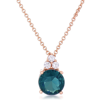 Abigail 9mm Round CZ Pendant Necklace | 3 ct