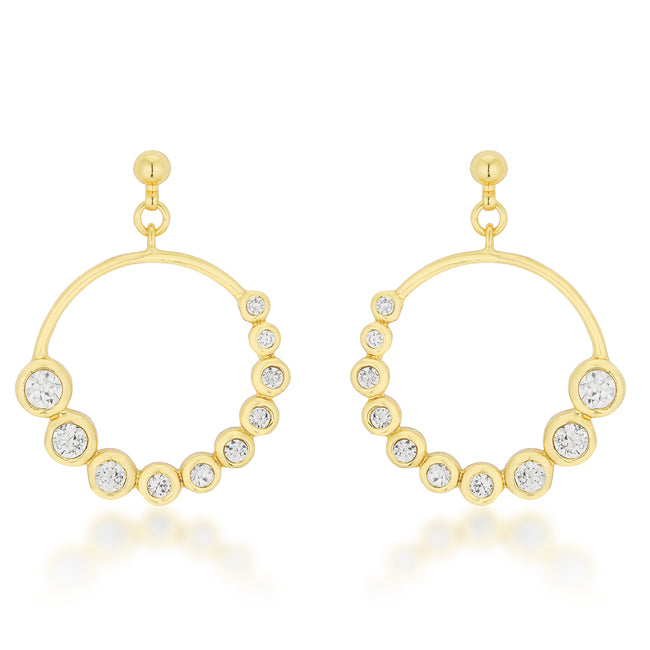 Eria Gold Graduated CZ Circle Earrings | 1ct