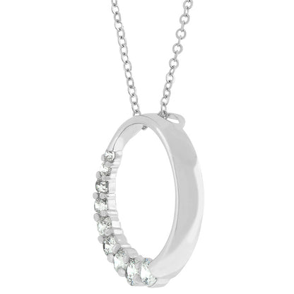 Elisa Graduated CZ Circle Pendant Necklace | 1ct