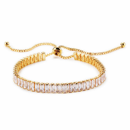 Ferra 5mm Radiant CZ Gold Tennis Bolo Bracelet