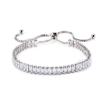 Ferra 5mm Radiant CZ Silver Tennis Bolo Bracelet