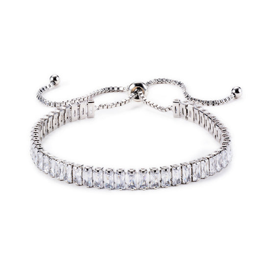 Ferra 5mm Radiant CZ Silver Tennis Bolo Bracelet