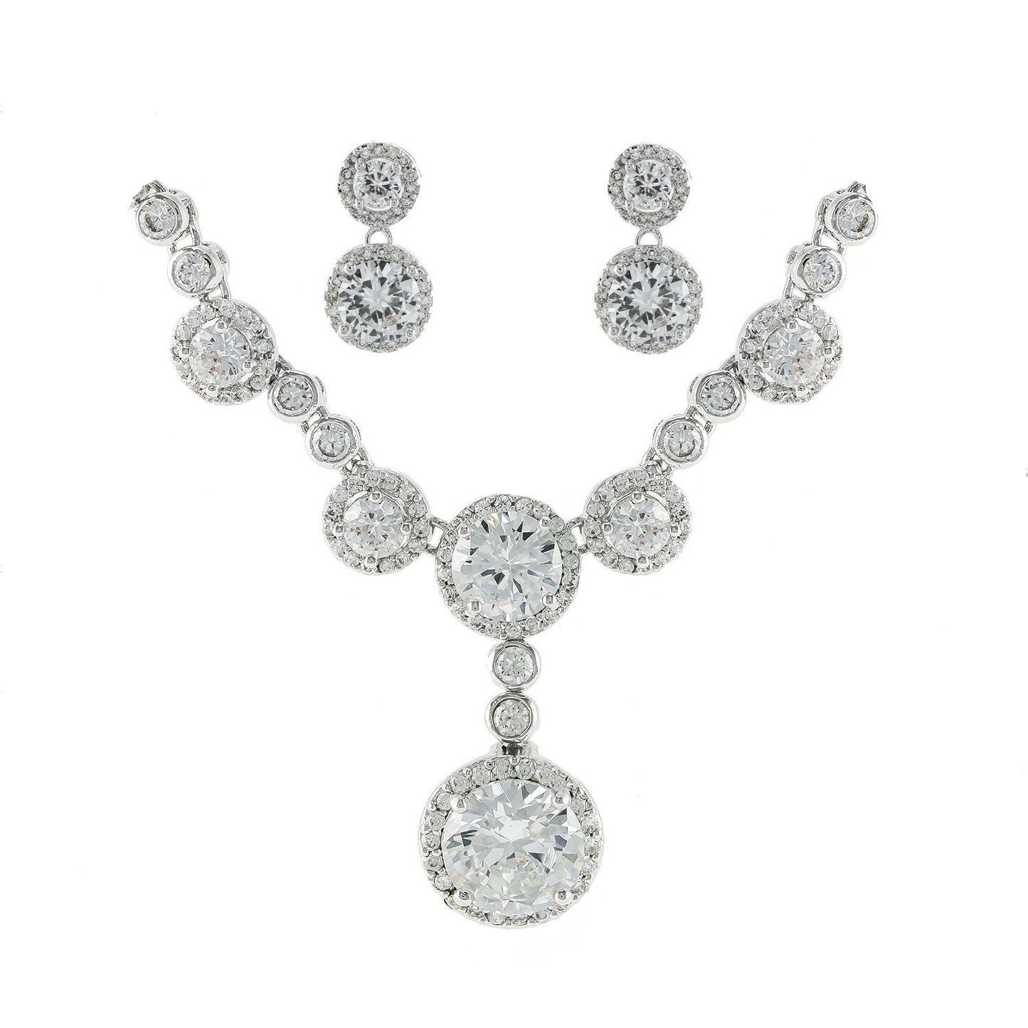 Fiona CZ Divine Dangle Necklace Set