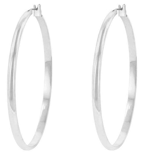 Flavia Silver Large Hoop Earrings | 52mm