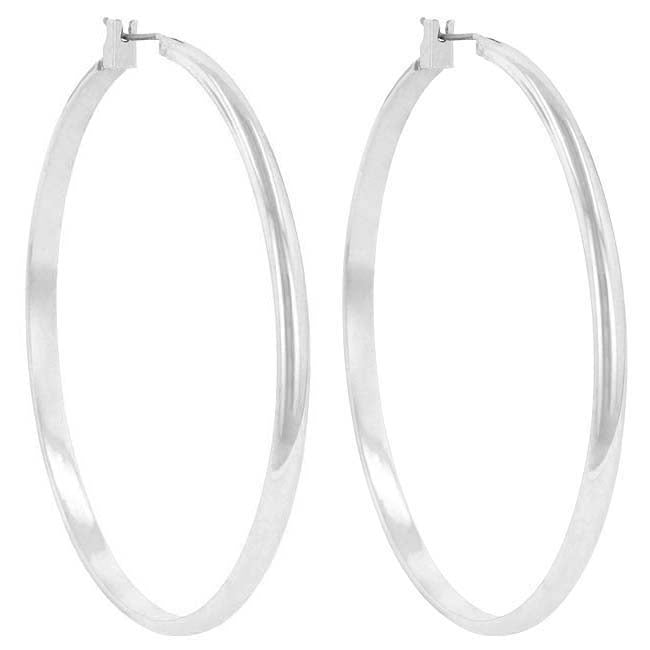 Flavia Silver Large Hoop Earrings | 52mm