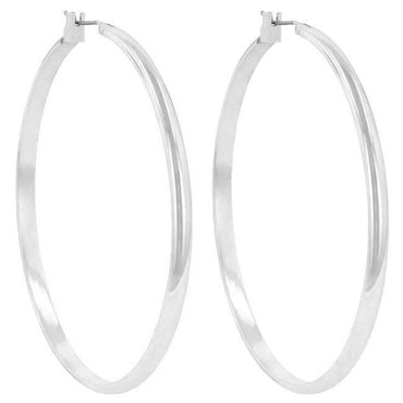 Flavia Silver Large Hoop Earrings | 52mm