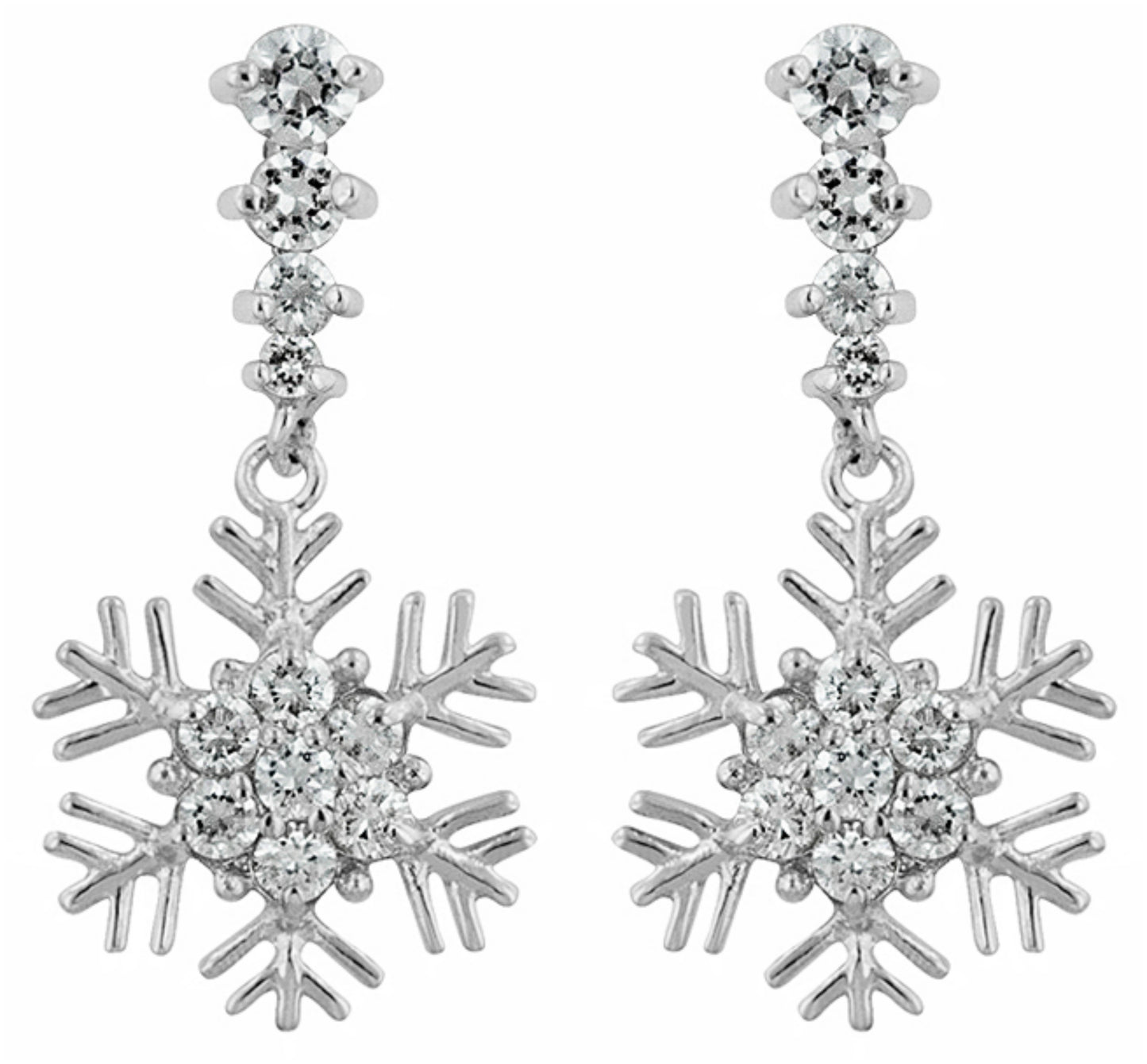 Telmae Snowflake  Drop Earrings | 2ct