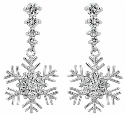 Telmae Snowflake  Drop Earrings | 2ct