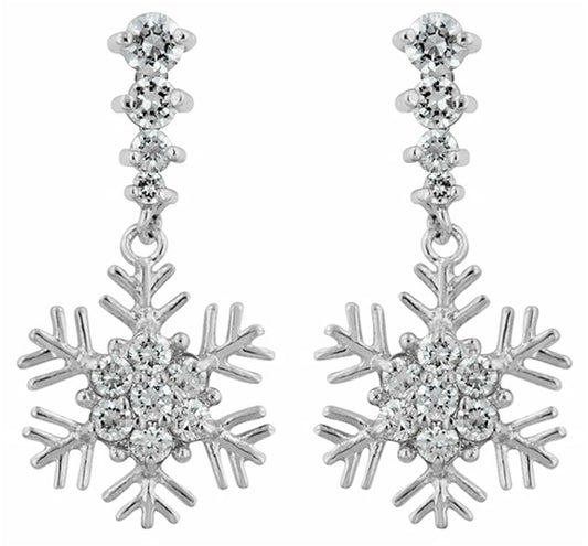 Telmae Snowflake  Drop Earrings | 2ct