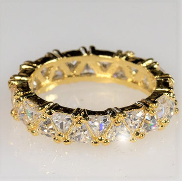 Freya Trillion Cut Eternity Gold Ring | 6ct