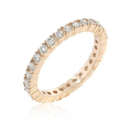 Gabia Round CZ Rose Gold Eternity Ring | 2ct