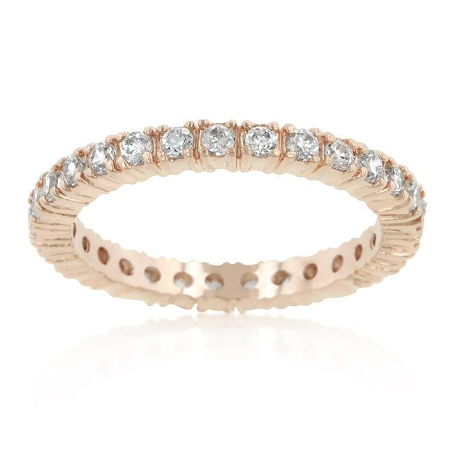 Gabia Round CZ Rose Gold Eternity Ring | 2ct