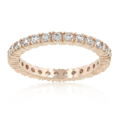 Gabia Round CZ Rose Gold Eternity Ring | 2ct