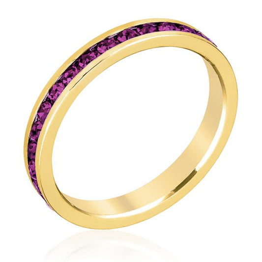 Gail Amethyst Purple Eternity Stackable Ring | 1ct | 18k Gold