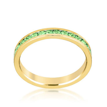 Gail Peridot Green Eternity Stackable Ring | 1ct | 18k Gold