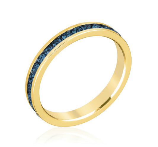 Gail Sapphire Blue Eternity Stackable Ring | 1ct | 18k Gold