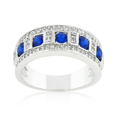 Gina Sapphire and Clear Encrusted Band Ring | 3ct