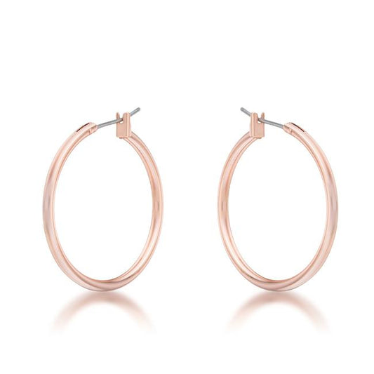 Glem Small Rose Gold Hoop Earrings | 32mm