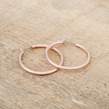 Glem Small Rose Gold Hoop Earrings | 32mm