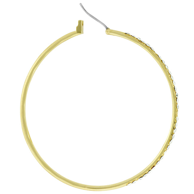 Gwen Large CZ Gold Hoop Earrings  | 18k Gold