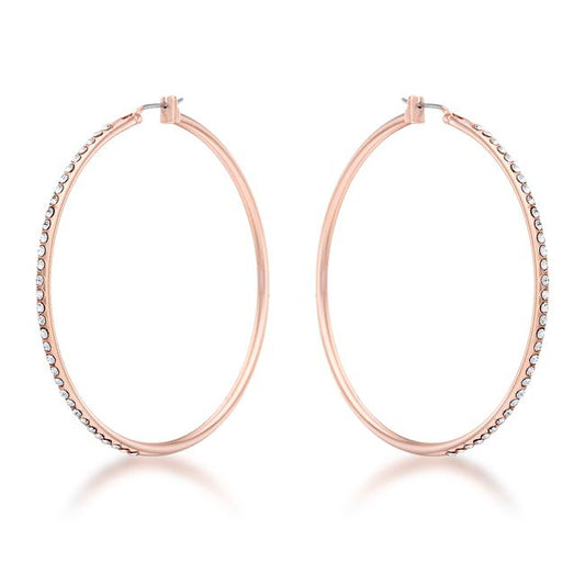 Gwen Large CZ Rose Gold Hoop Earrings