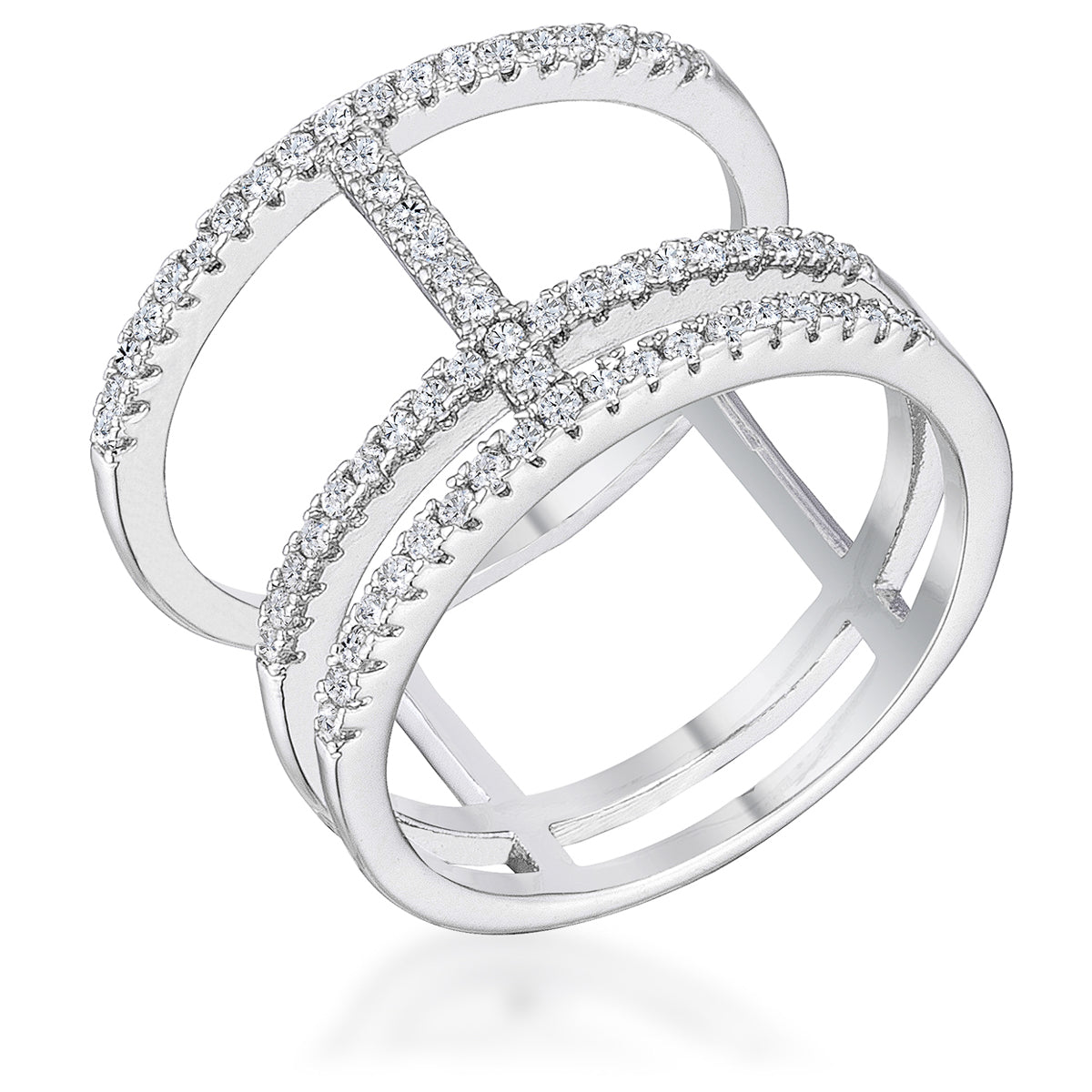 Haldee Parallel Brilliant CZ Band Ring