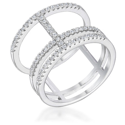 Haldee Parallel Brilliant CZ Band Ring