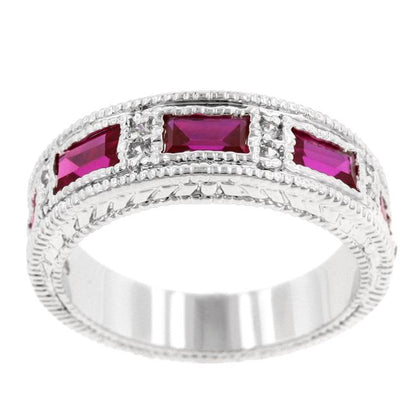 Halle Ruby Radiant CZ Band Ring | 1.5ct