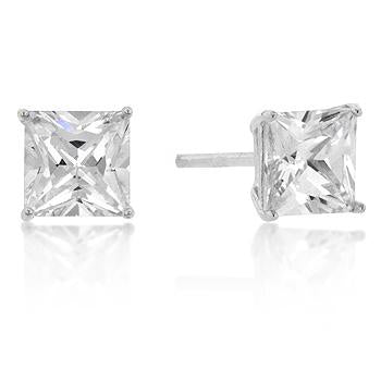 Halsey Princess Cut Stud Earrings – 5mm  | .75ct | Sterling Silver