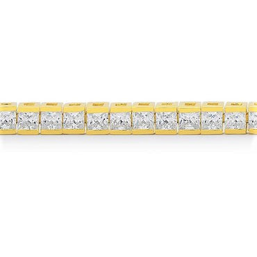 Hana Princess CZ Gold Tennis Bracelet – 7in | 11ct