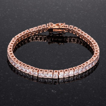 Hana Princess CZ Rose Gold Tennis Bracelet – 7in | 11ct