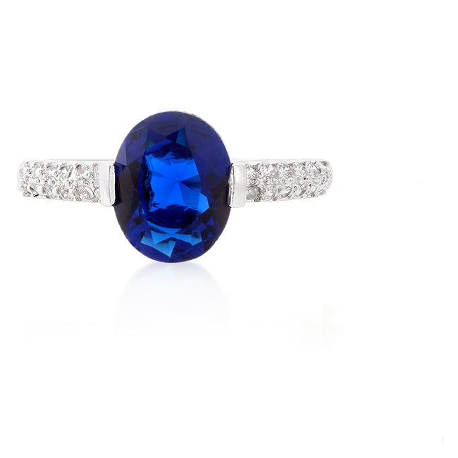 Harla 1.8(ct) Sapphire Blue Oval Solitaire Engagement Ring | 2.2ct