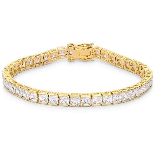 Hazel Princess CZ Gold Tennis Bracelet – 7.5in | 19ct