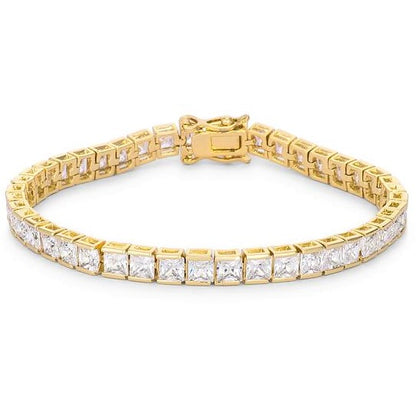 Hazel Princess CZ Gold Tennis Bracelet – 7.5in | 19ct