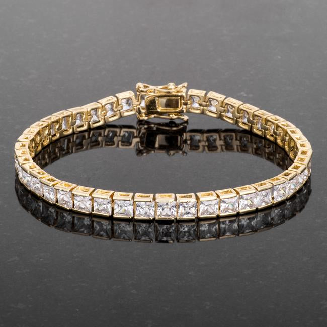 Hazel Princess CZ Gold Tennis Bracelet – 7.5in | 19ct