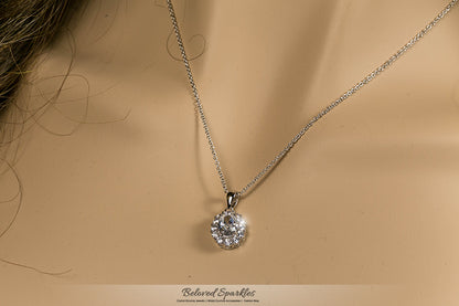 Kira Oval Halo CZ Pendant Necklace | 1.8ct