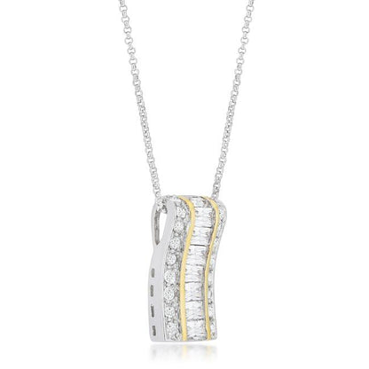 Heidi Two-Tone Row Hoop Pendant | 4ct