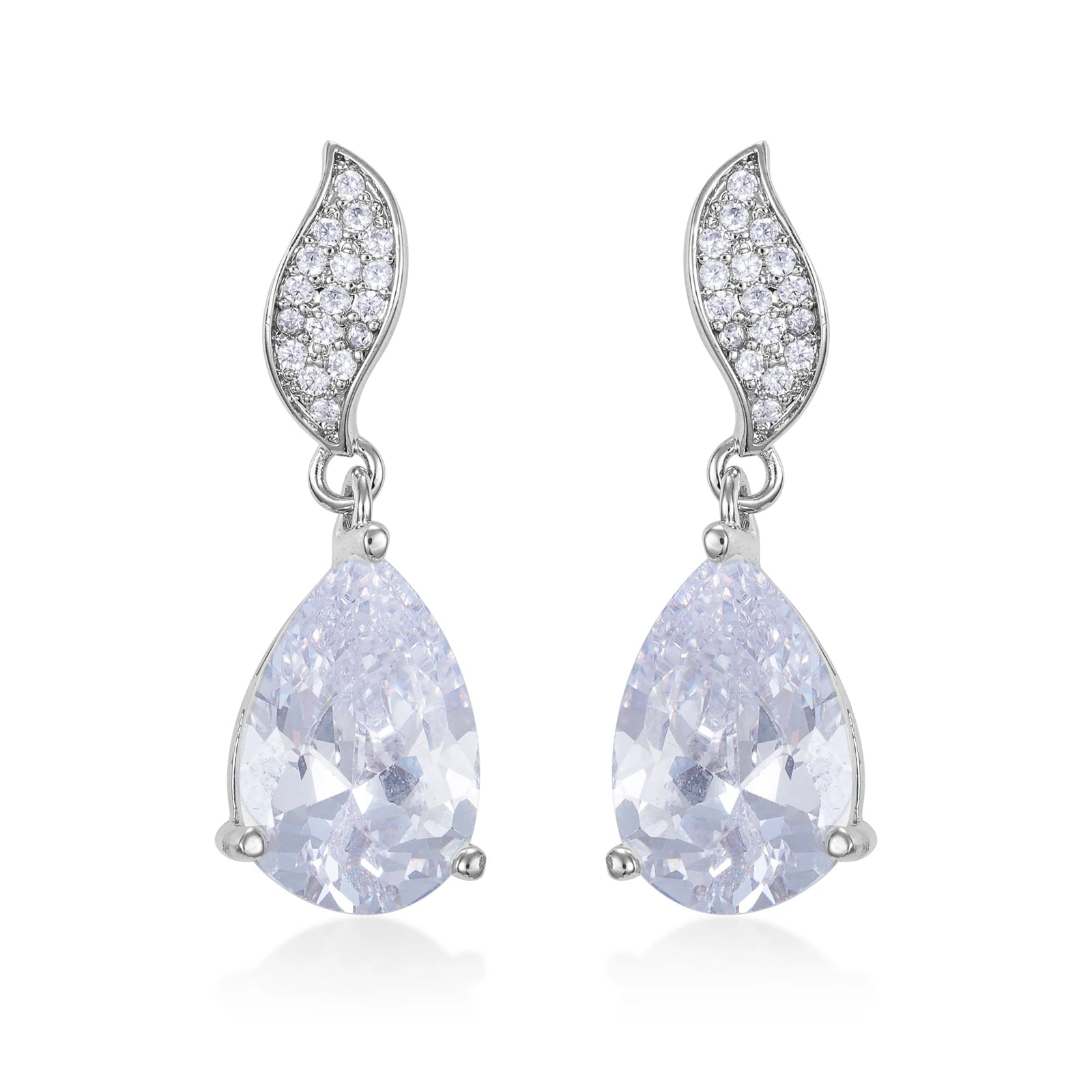 1 helen 13mm 3 carat pear cut tear drop cubic zirconia cz diamond drop dangle chandelier earrings beloved sparkles