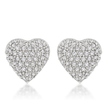 Kendal Pave Heart Stud Earrings  | 0.7ct