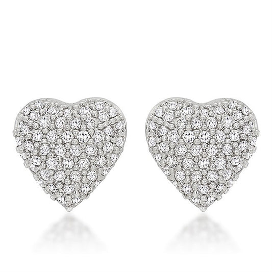 Kendal Pave Heart Stud Earrings  | 0.7ct